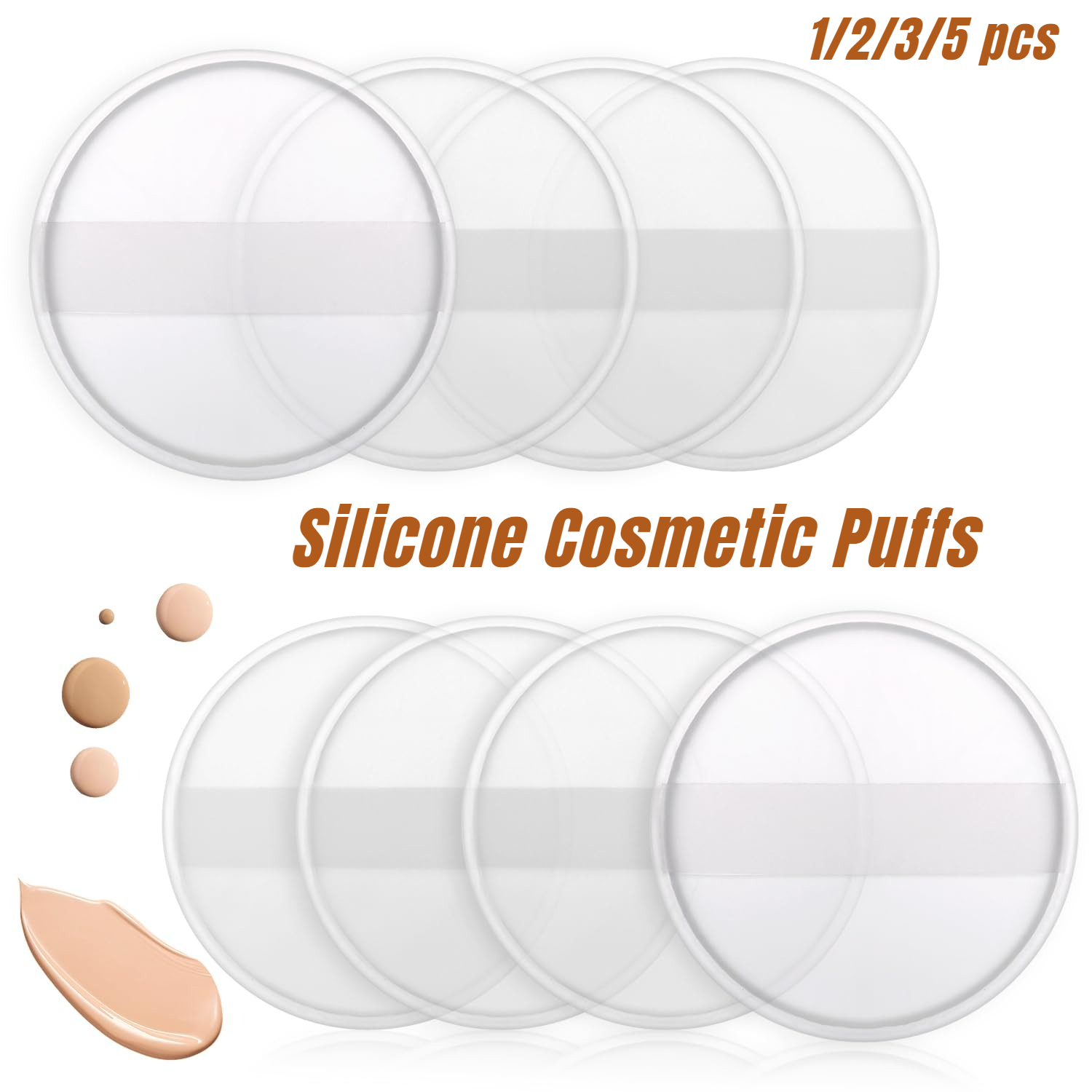 Beauty Makeup Blender - 1-5 個のシリコーン化粧パフソフトメイクアップ美容スポンジリキッドファンデーション BB クリームパワーパフメイクアップアクセサリー