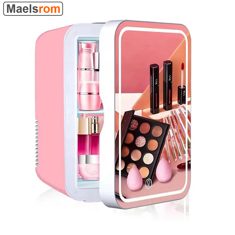 Beauty Makeup Fridge - ポータブル化粧冷蔵庫,スキンケア,8メイク,冷蔵庫,寝室,寮,オフィス用の小さな冷蔵庫