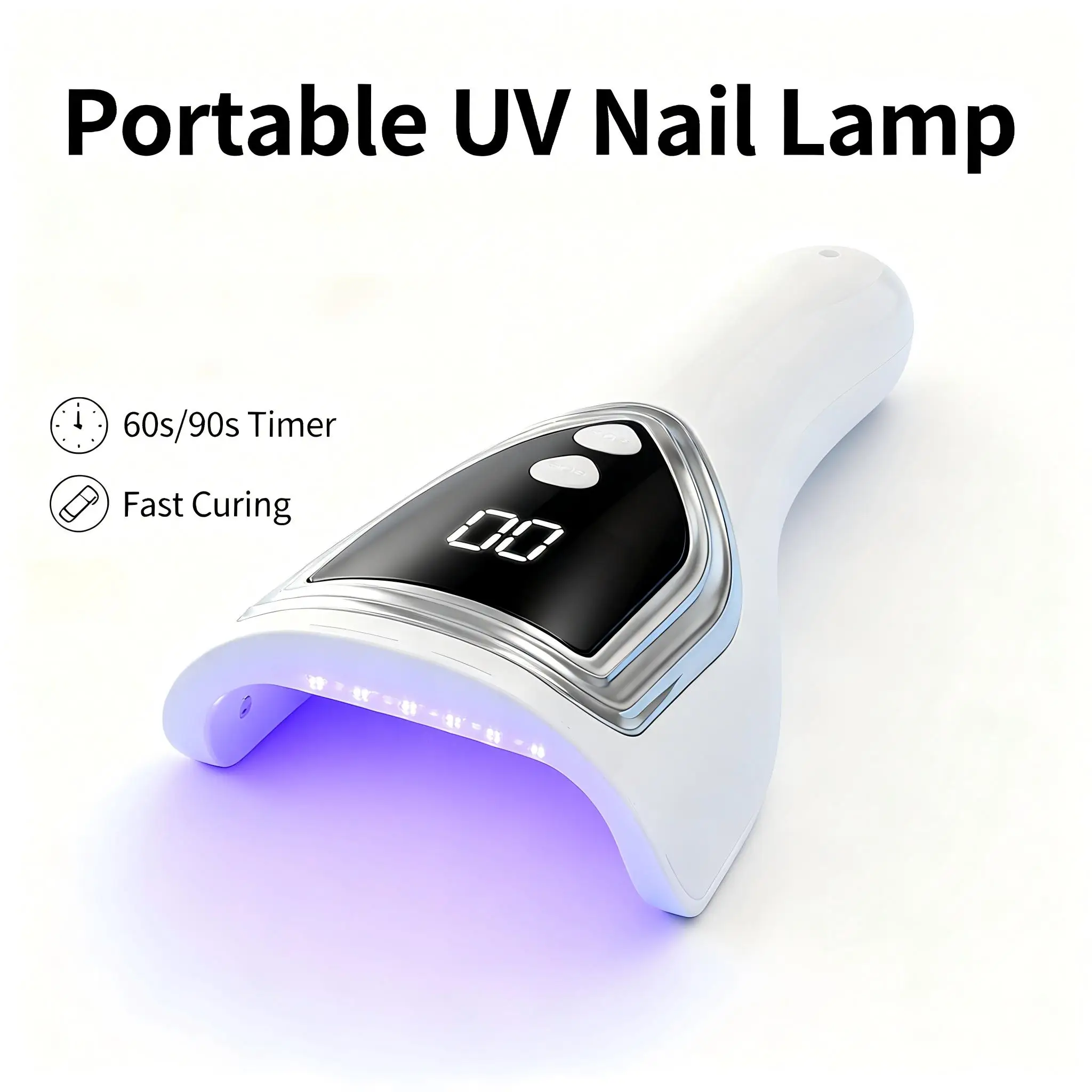 Uv Nail Lamp - ポータブルUVネイルランプ、充電式ハンドヘルドLEDネイルドライヤー（60/90秒タイマー付き）、家庭用サロン旅行用高速硬化ジェルネイルライト
