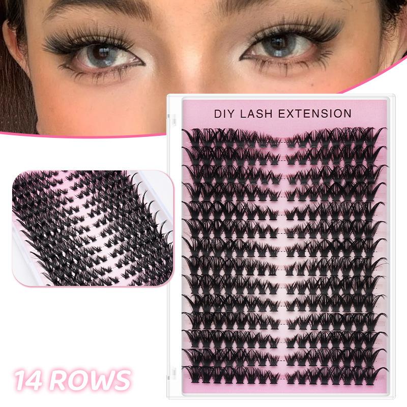 False Eyelashes Natural - 20個入り DIYつけまつげ セルフエクステ ソフトボリューム ナチュラルルックまつげ 素早く美しくなるつけまつげ