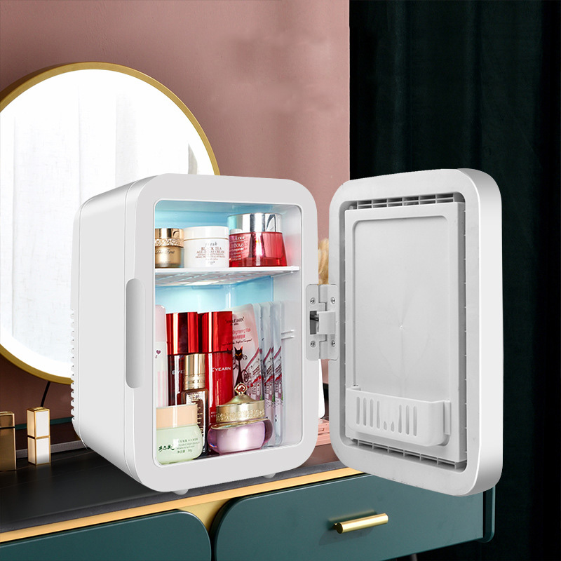 Beauty Makeup Fridge - ポータブル冷蔵庫,ミニ化粧品,冷蔵庫,LEDミラー付き,冷蔵庫用冷蔵,家庭用