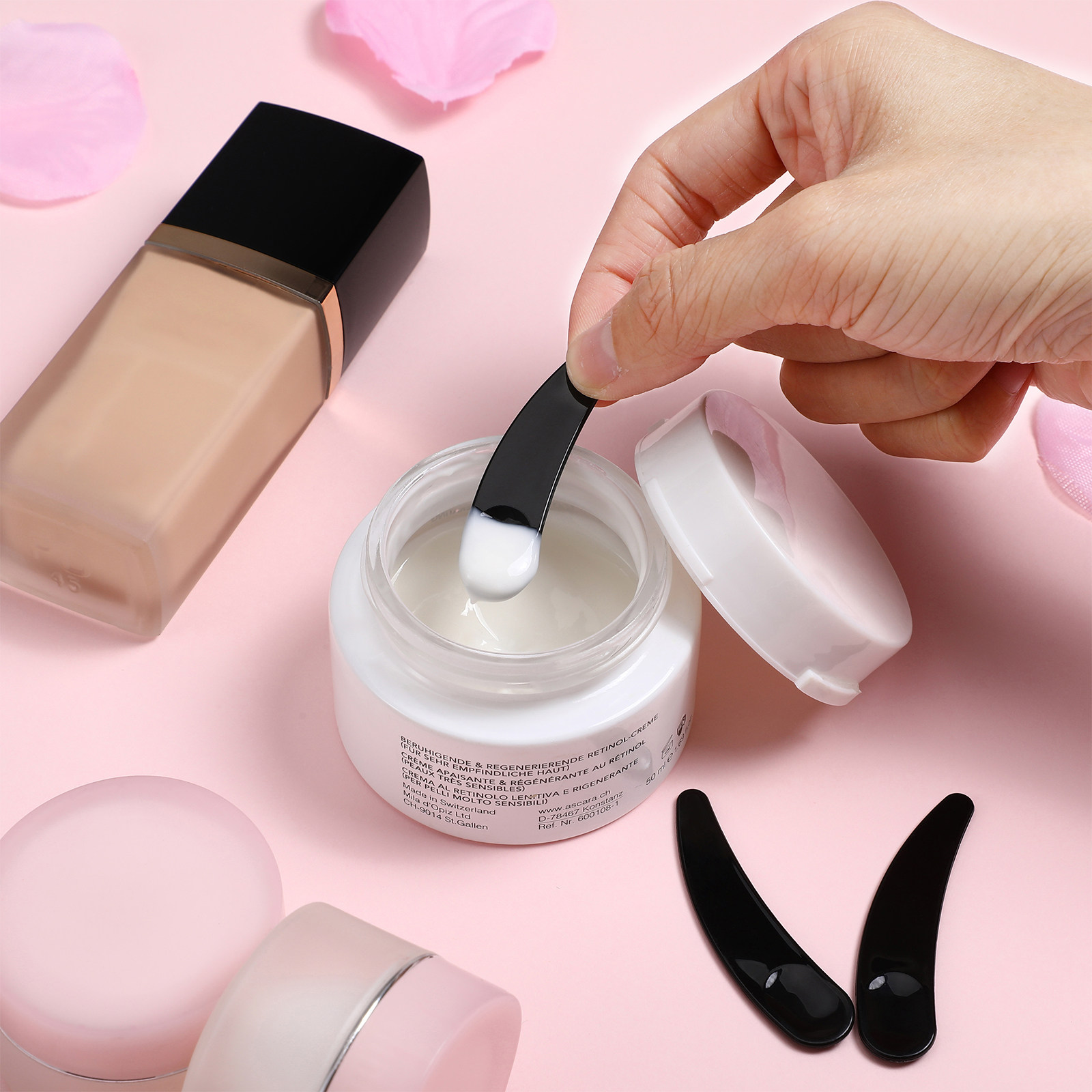 Beauty Makeup Palette - 50 個のスキンケアスパチュラフェイスクリームスプーンマスクスパチュラスプーン混合用マスクローションメイクアップパレット美容用