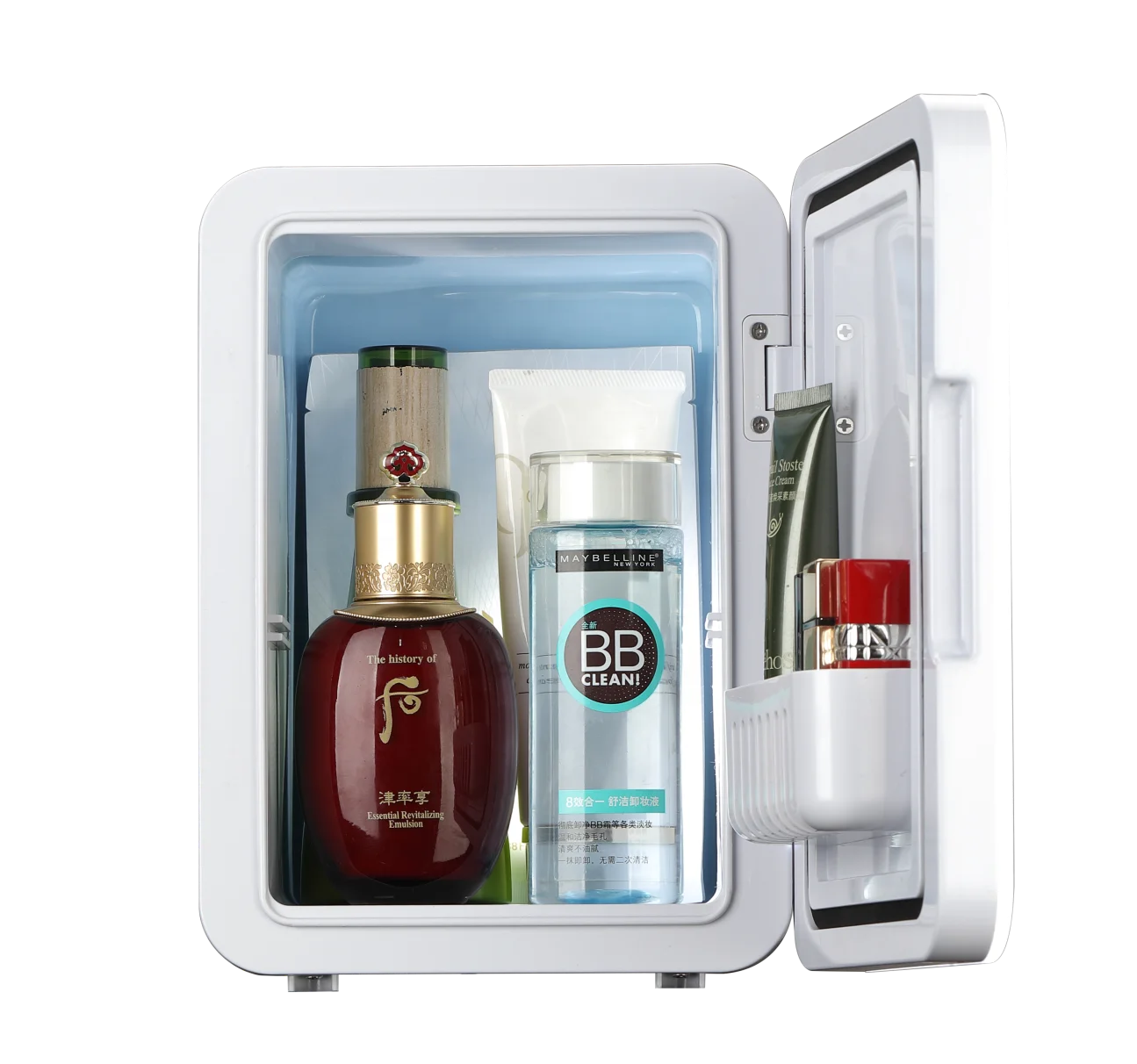 Beauty Makeup Fridge - 4Lミニビューティー冷蔵庫 LEDミラー付き - スキンケア、メイクアップ、食品、飲料用の静音化粧品クーラー - 女性へのギフトに最適