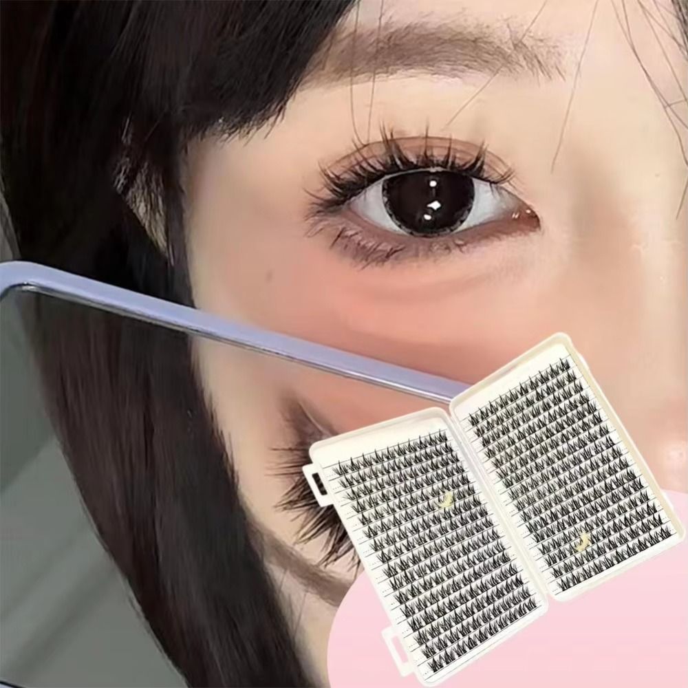 False Eyelashes Natural - ナチュラルルックつけまつげ ボンド＆シール クラスターデザイン 3Dフェイクミンクラッシュ ウィスピースタイル DIYまつげエクステンションキット