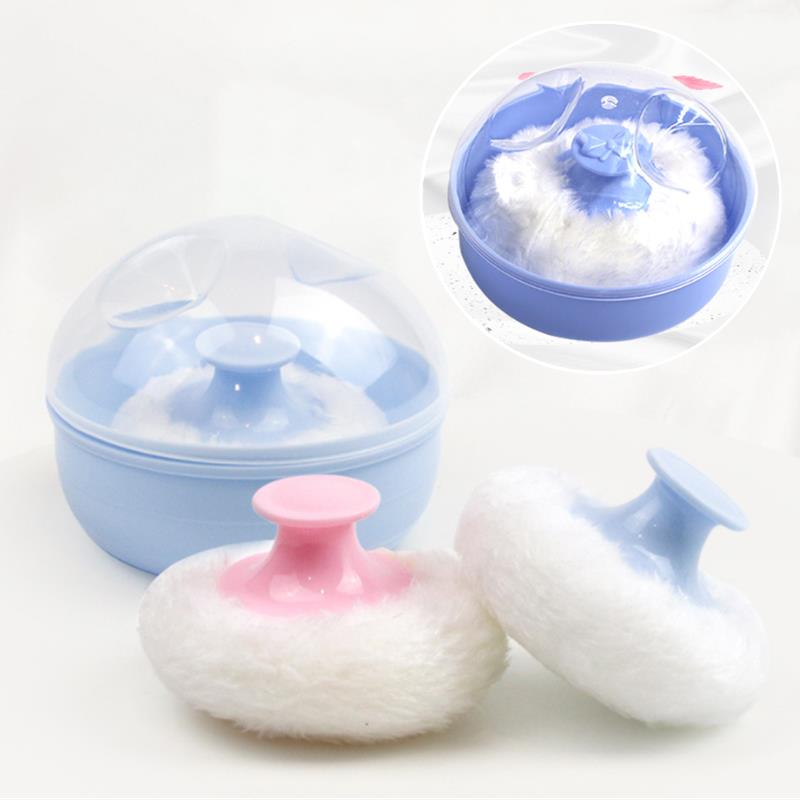 Beauty Makeup Blender - タルカムパウダー用パフ、高品質ベビーソフトフェイス＆ボディ用化粧パウダーパフ、タルカムパウダースポンジ、ボックスケース容器