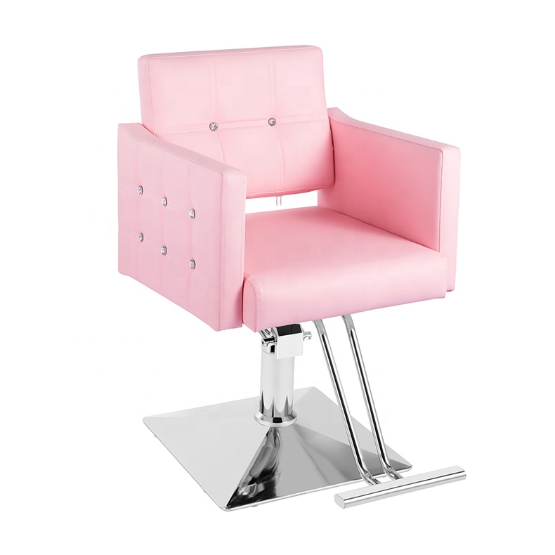 Makeup And Beauty - 卸売美容室家具 耐久性のあるピンクのスタイリングチェア メイクアップバーバーショップ用 ピンクの理髪椅子 散髪用