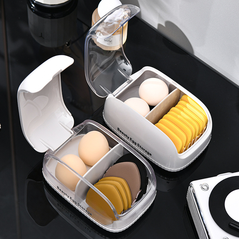 Beauty Makeup Blender - 化粧スポンジ収納ボックス 蓋付き 防塵 ポータブルオーガナイザー ビューティーブレンダー化粧品用