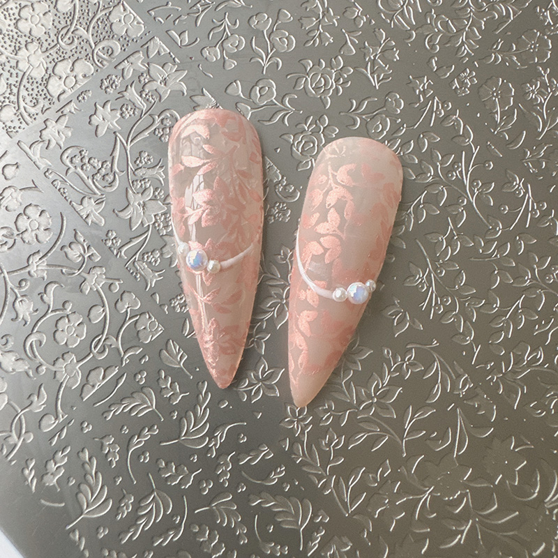 Nail Art Stamping Kit - XMQ ネイルアートスタンピングプレート 花のテンプレート 葉のイメージプレート