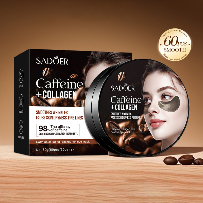 Collagen Eye Patch - 60 個 SADOER カフェインクリスタルコラーゲンアイマスク抗くま抗老化抗しわ保湿アイパッチスキンケア