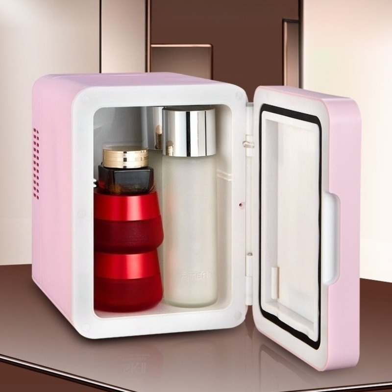 Beauty Makeup Fridge - ポータブルミニメイクアップクーラー冷蔵庫、高級化粧品冷蔵庫（ミラー付き、静音）、スキンケア冷蔵庫、4L小型冷蔵庫（室内用）