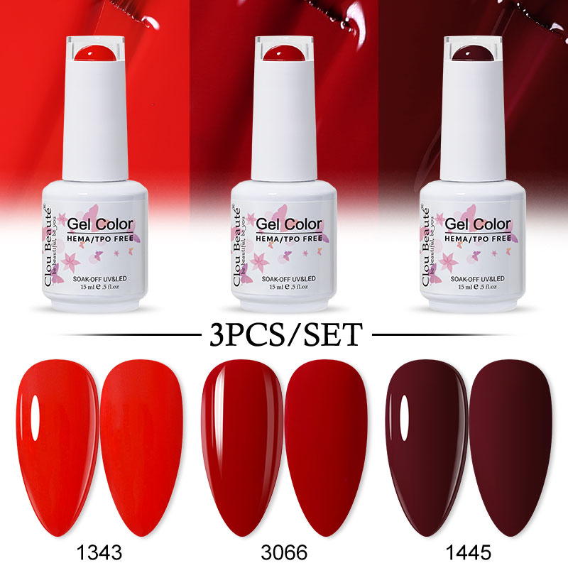 Nail Art Stamping Kit - クルーボーテ 15ML 3個入り HEMA TPOフリー ネイルカラージェルポリッシュセット