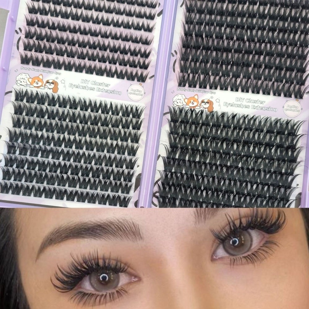 False Eyelashes Natural - 10/20/32列カーブDデンスグラフトつけまつげ12-16MMメイクアップ厚めグラフトつけまつげミックスレングスナチュラル