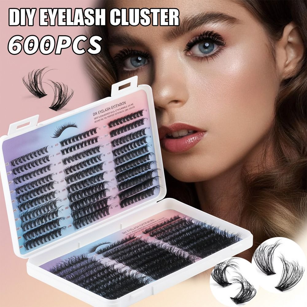 False Eyelashes Natural - 新しいボンド＆シールつけまつげ、ウィスピー風ナチュラルルック、グルーリング式まつげ、クラスターデザイン、8〜16mmのクラスターまつげ、コスチュームパーティー用
