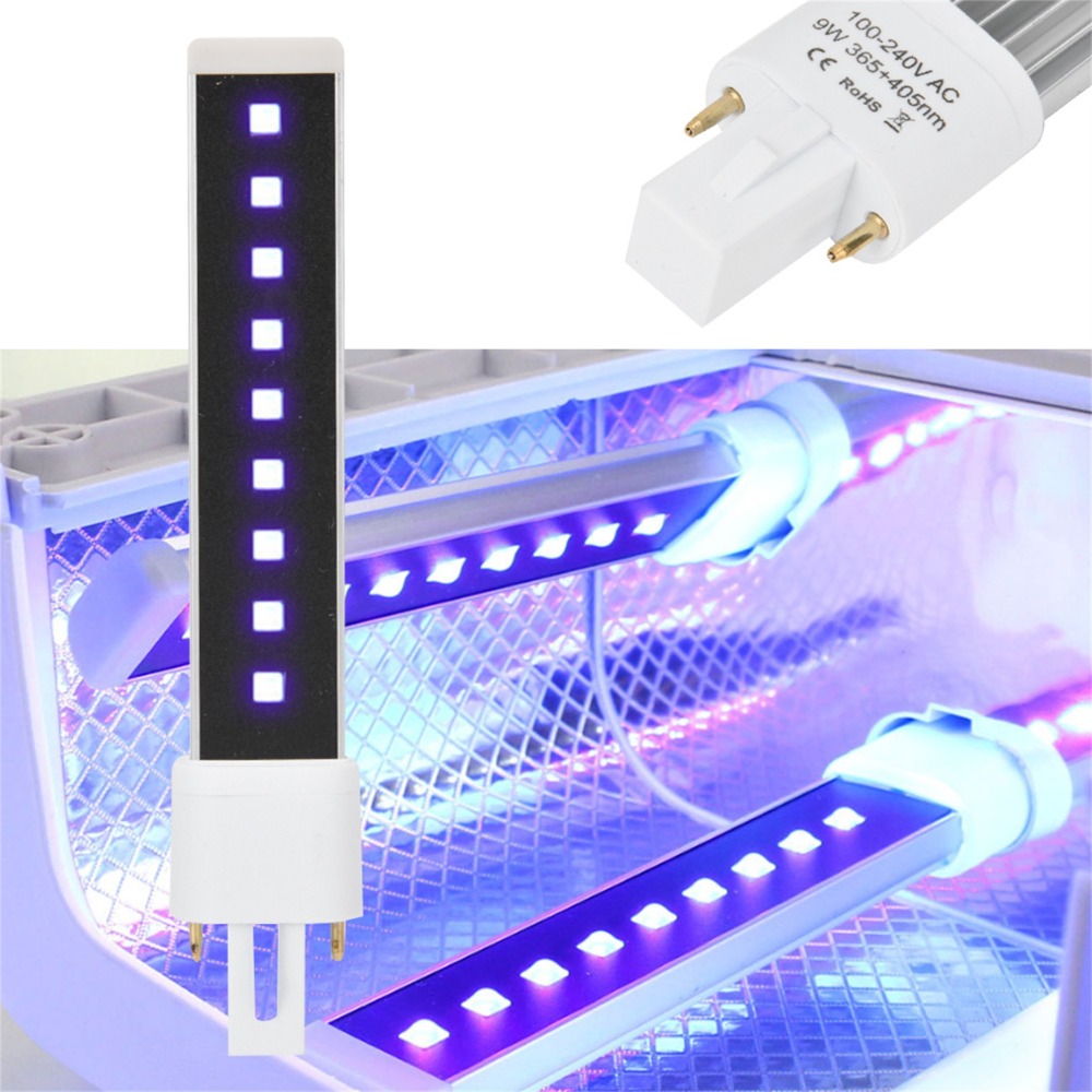 Uv Nail Lamp - 365+405nmダブルライトソースネイルジェル硬化乾燥機ライトアルミ合金速乾ネイルUVライト電球9Wパワー電気管