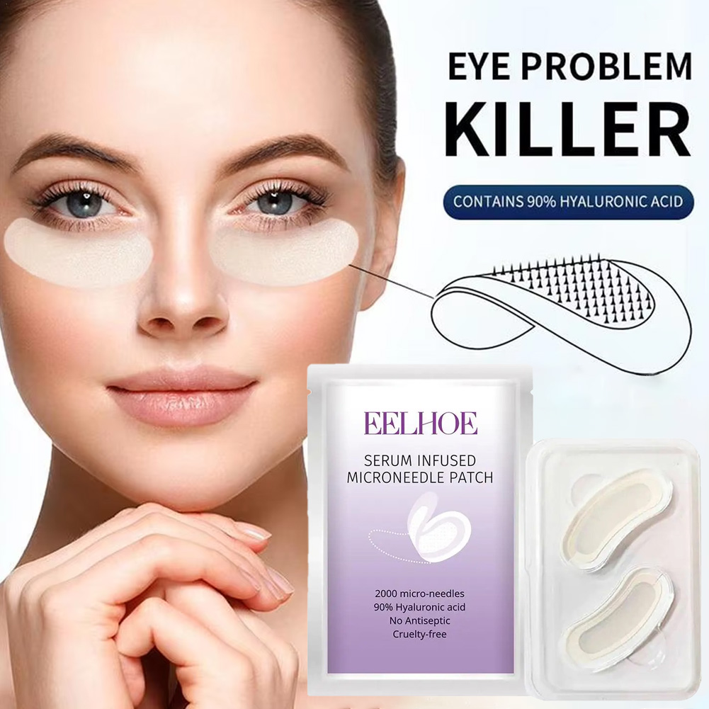 Collagen Eye Patch - 1 ペアのマイクロニードル アイパッチ マスク シワ防止パッチ コラーゲン配合で深い水分補給で目尻のしわやむくみを滑らかにします