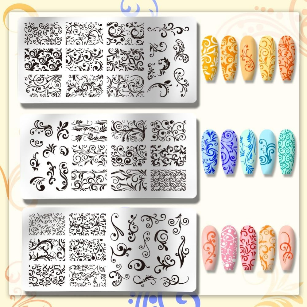 3 個スワールパターンネイルアートテンプレートフレンチネイル - Nail Art Stamping Kit のレビューと価格