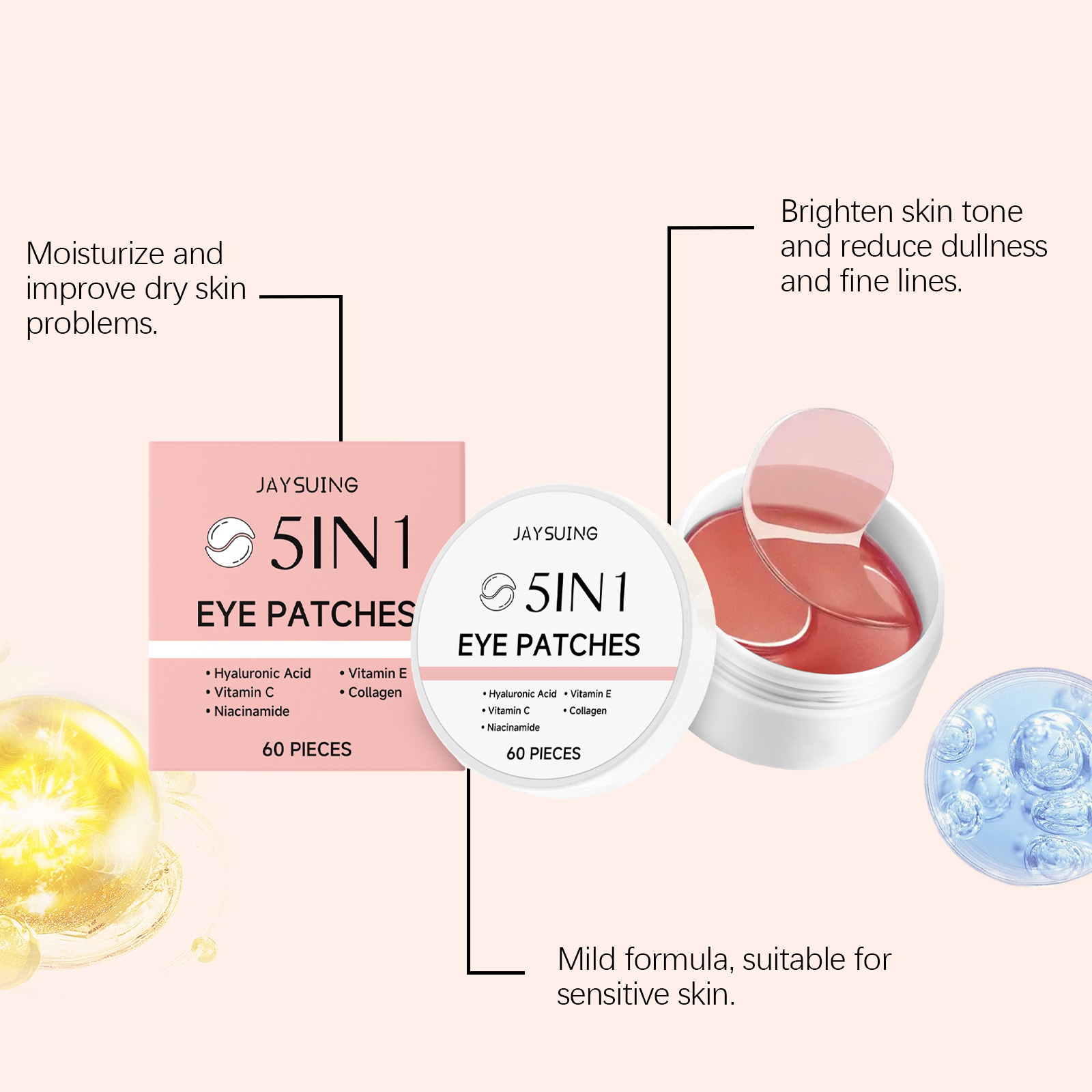 ジェイシング 5in1 アイパッチ ローズの香り ヒアルロン - Collagen Eye Patch のレビューと価格