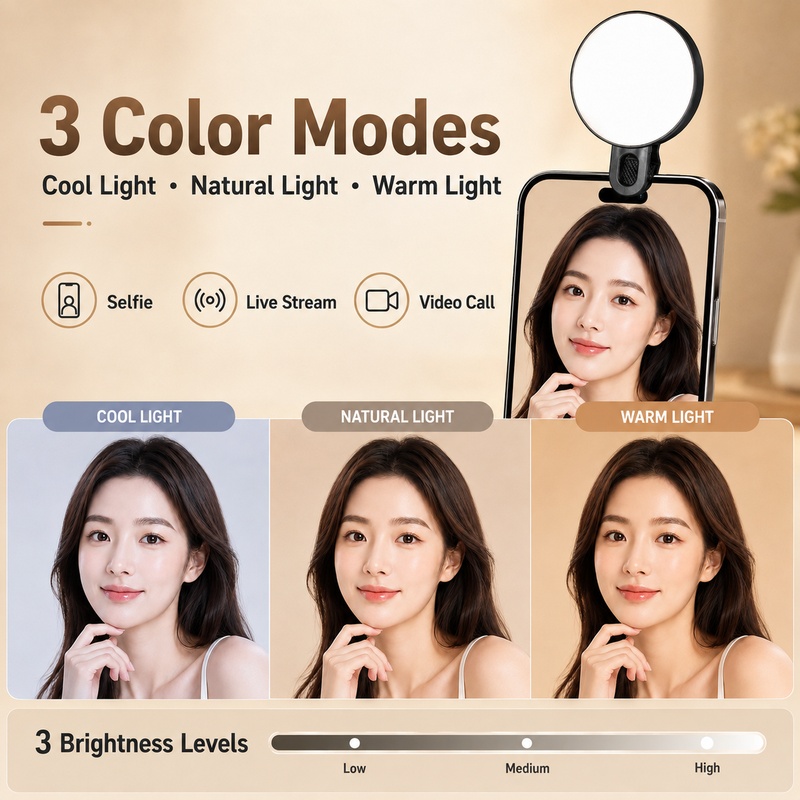 ポータブルRGB LEDフィルライト ミニポケットフォンクリ - Beauty Makeup Video のレビューと価格