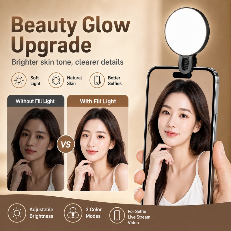 ポータブルRGB LEDフィルライト ミニポケットフォンクリ - Beauty Makeup Video のレビューと価格