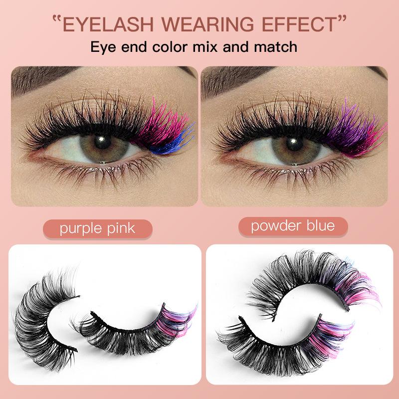 7ペア カラフルつけまつげ 3Dミンクカラー DDカール ふ - False Eyelashes Natural のレビューと価格