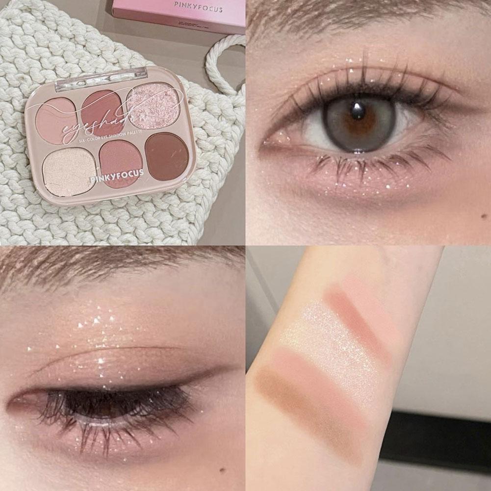 6 色マットアイシャドウブラッシュパウダーパレット新しい甘い - Beauty Makeup Palette のレビューと価格