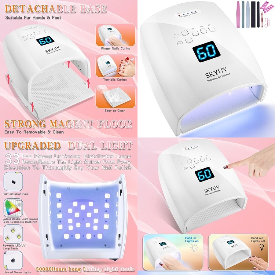 充電式高速乾燥UV LEDネイルランプ、LEDネイルドライヤ - Uv Nail Lamp のレビューと価格