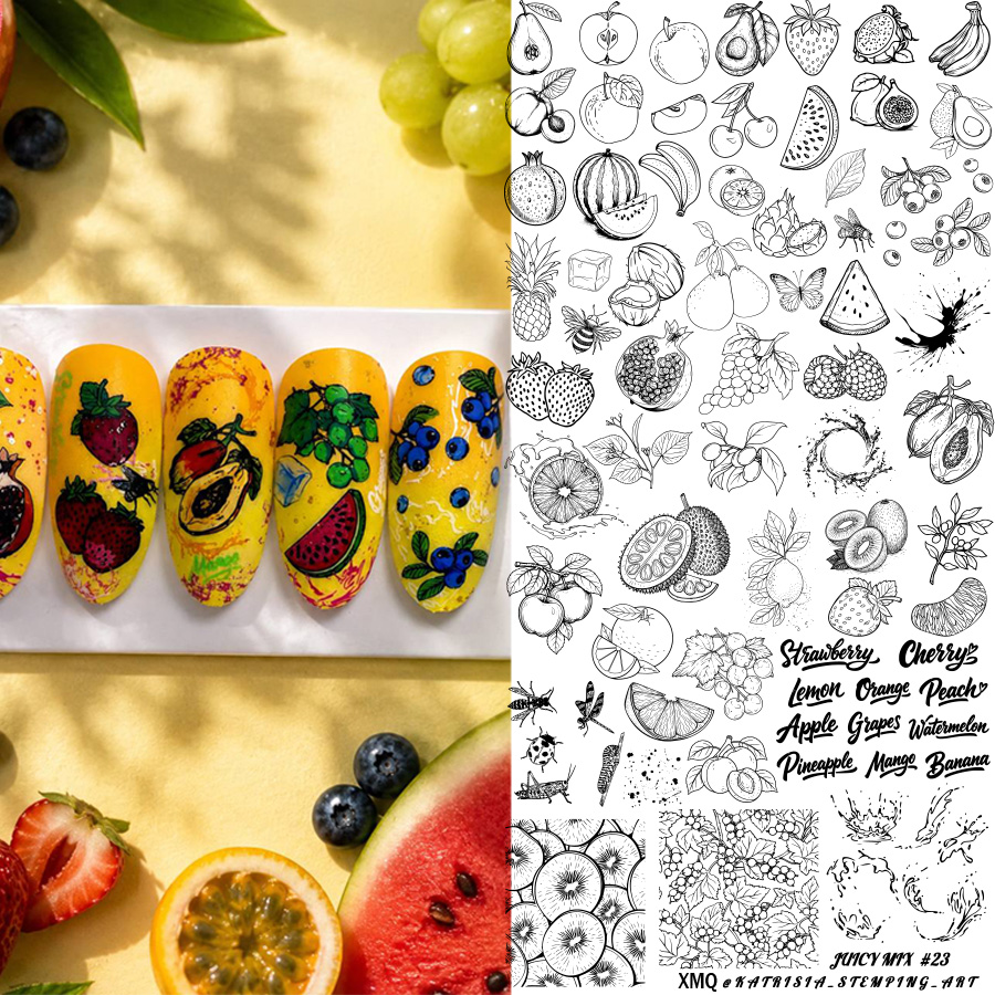 XMQネイルアートスタンピングプレートフルーツテンプレートケ - Nail Art Stamping Kit のレビューと価格