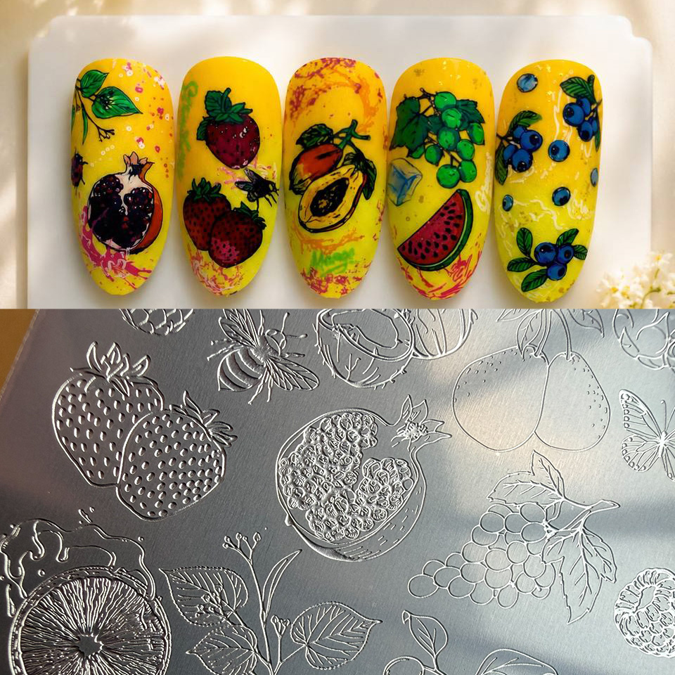 XMQネイルアートスタンピングプレートフルーツテンプレートケ - Nail Art Stamping Kit のレビューと価格