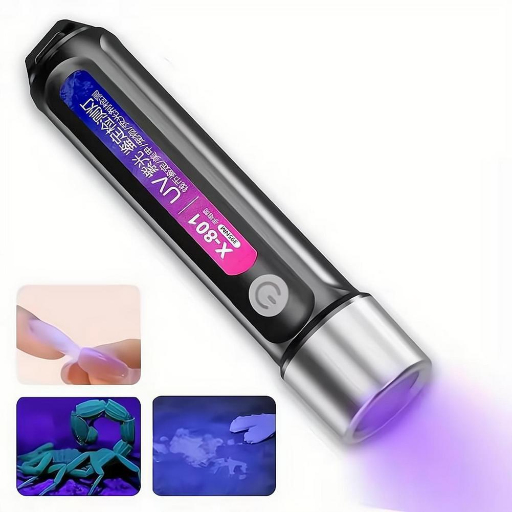 ミニUV LEDブラックライト懐中電灯、充電式ネイルランプ、 - Uv Nail Lamp のレビューと価格