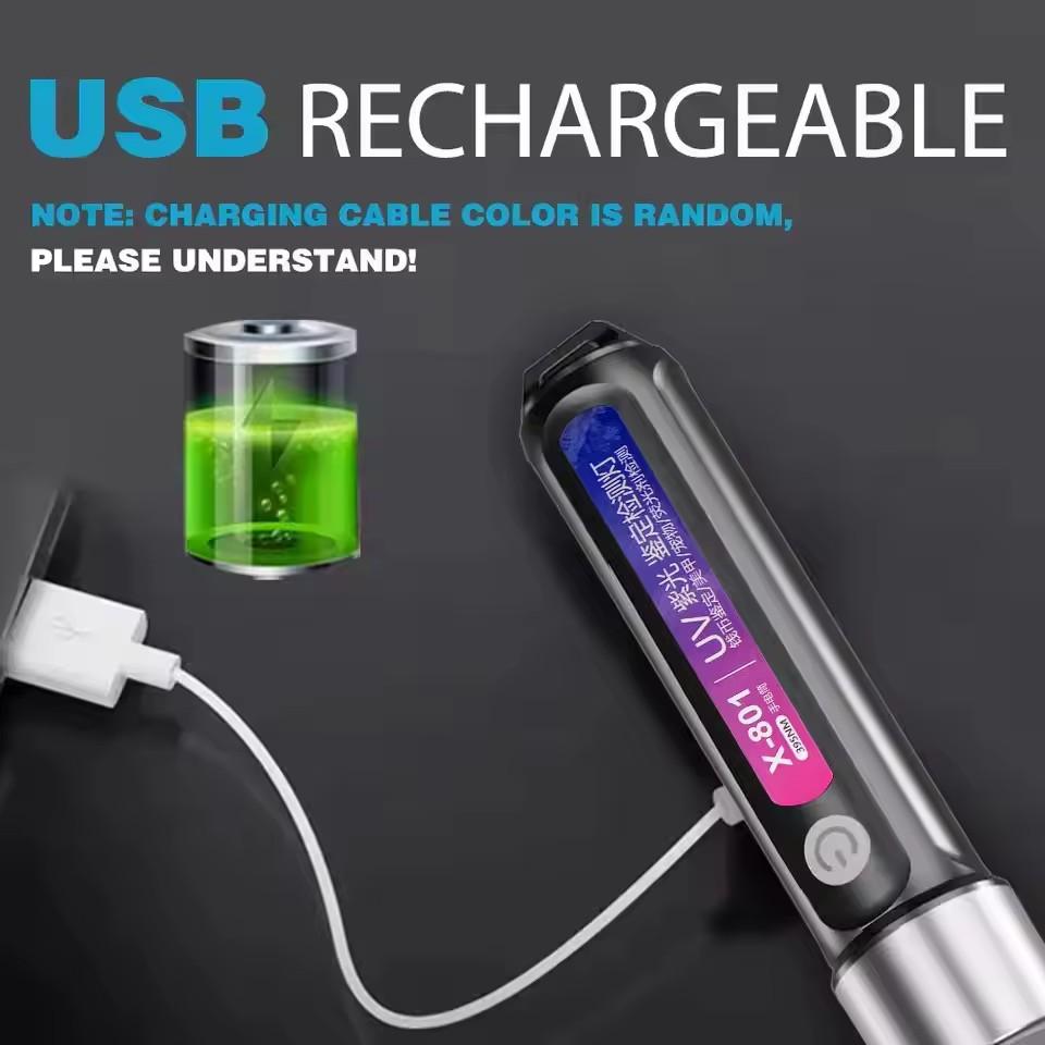 ミニUV LEDブラックライト懐中電灯、充電式ネイルランプ、 - Uv Nail Lamp のレビューと価格