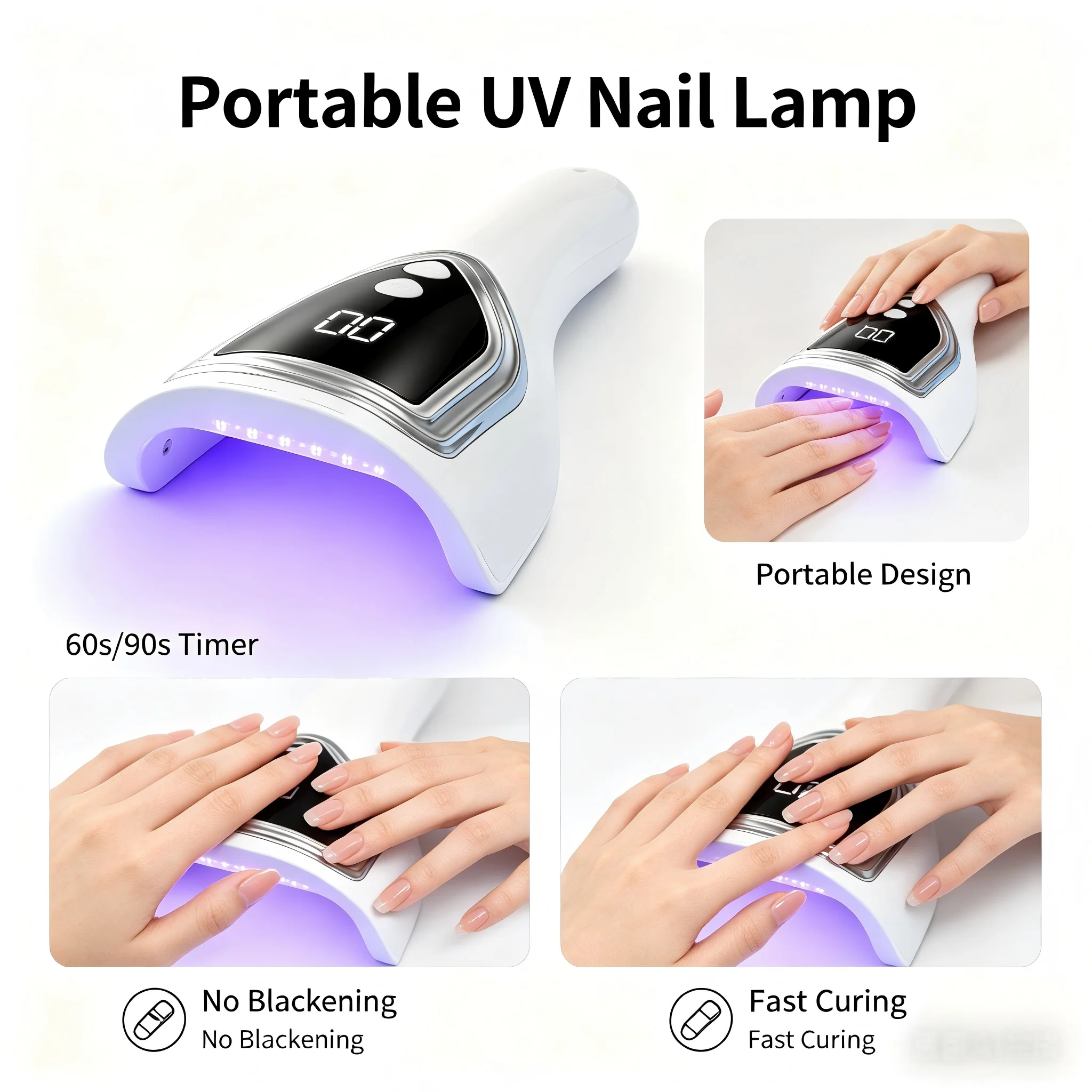 ポータブルUVネイルランプ、充電式ハンドヘルドLEDネイルド - Uv Nail Lamp のレビューと価格