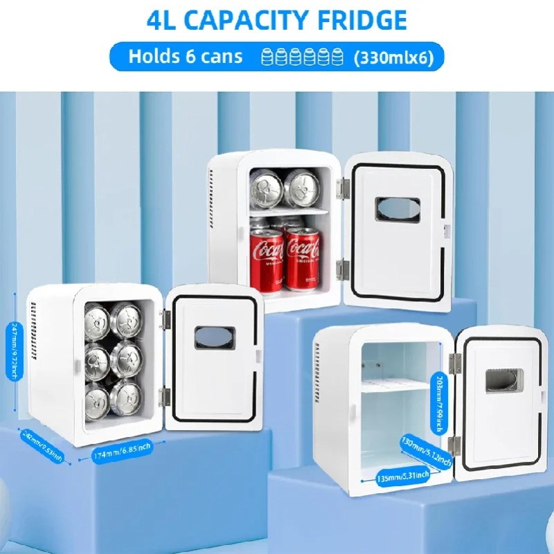 ポータブル4Lミニ美容冷蔵庫 車＆家庭両用 冷却・加熱機能付 - Beauty Makeup Fridge のレビューと価格