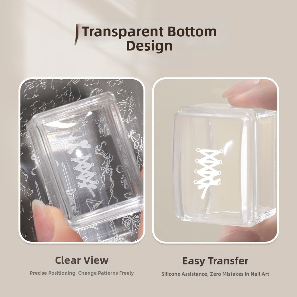 新しい透明ネイルアートスタンピングプレート 再利用可能なフレ - Nail Art Stamping Kit のレビューと価格