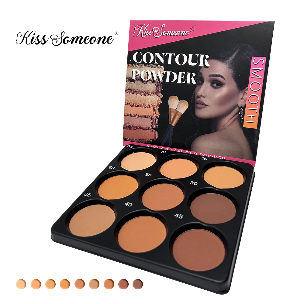 9色パウダーコンターパレット、マットコンターリングメイクアッ - Beauty Makeup Palette のレビューと価格