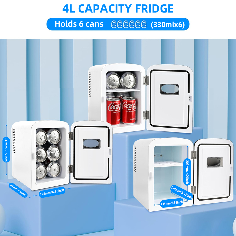4Lミニ美容冷蔵庫、スキンケア、車＆家庭両用、冷却・加熱機能 - Beauty Makeup Fridge のレビューと価格