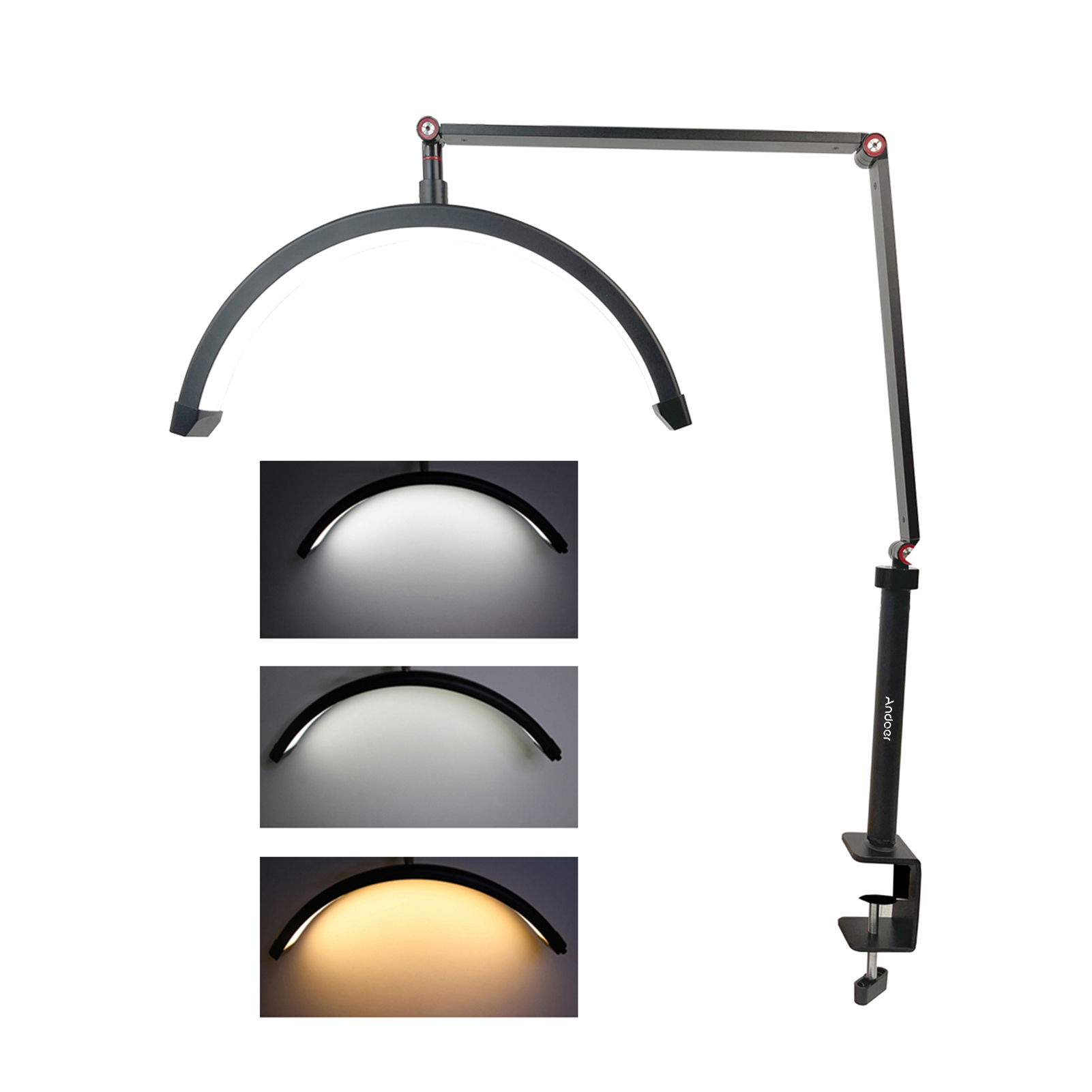 Andoer HD-M3X LED ビデオライト半月型デスク - Beauty Makeup Video のレビューと価格