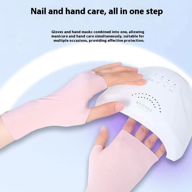ネイルアートジェルネイルランプ用日焼け止めグローブ、指なしハ - Uv Nail Lamp のレビューと価格