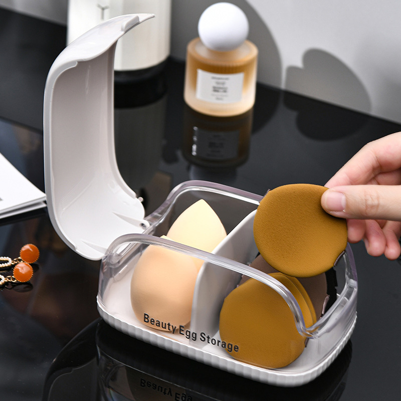 化粧スポンジ収納ボックス 蓋付き 防塵 ポータブルオーガナイ - Beauty Makeup Blender のレビューと価格