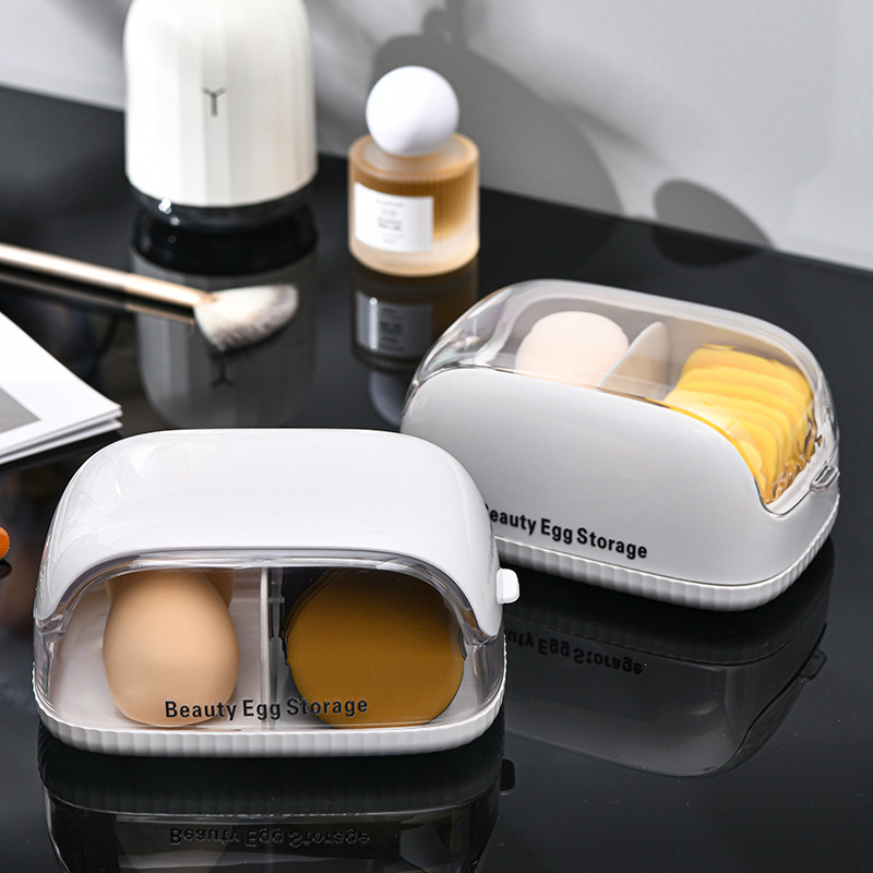 化粧スポンジ収納ボックス 蓋付き 防塵 ポータブルオーガナイ - Beauty Makeup Blender のレビューと価格