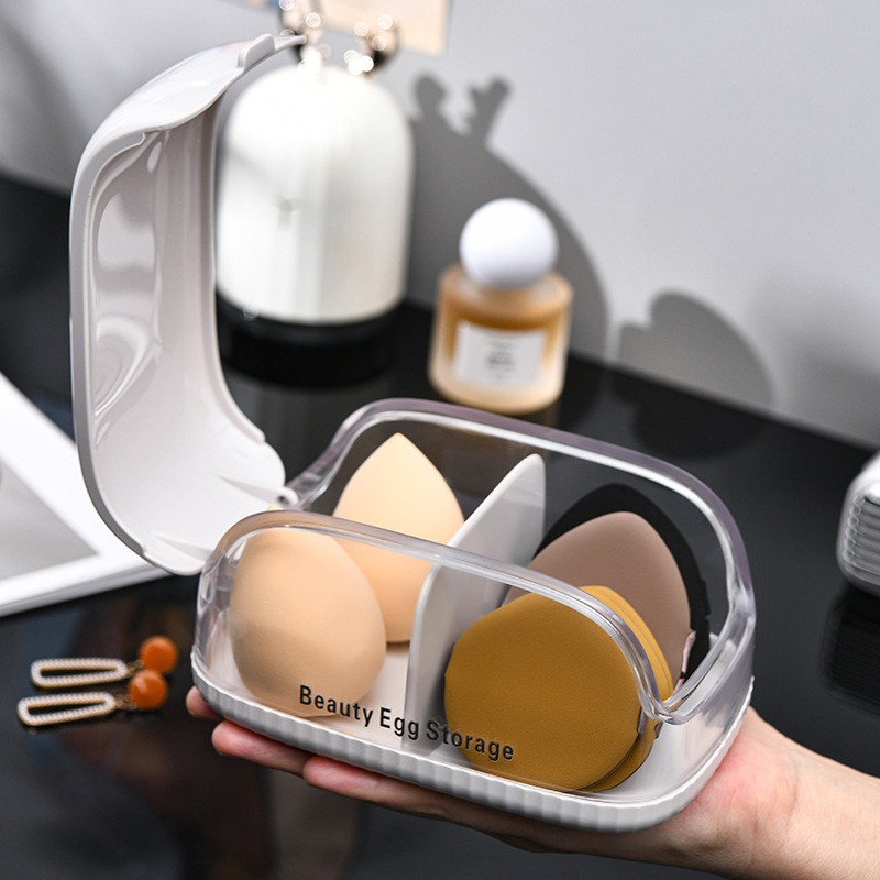 化粧スポンジ収納ボックス 蓋付き 防塵 ポータブルオーガナイ - Beauty Makeup Blender のレビューと価格