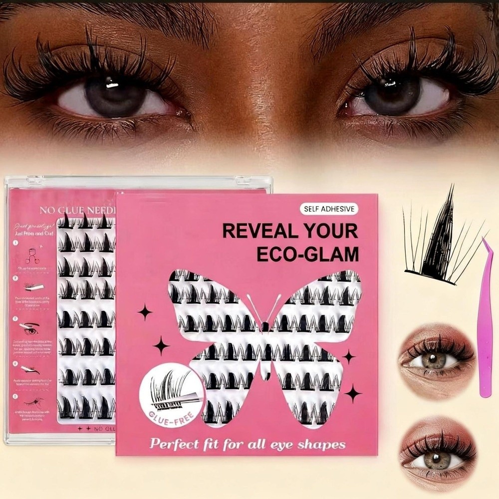 自然な見た目DIYまつげエクステキット ふわふわ 接着剤不要 - False Eyelashes Natural のレビューと価格