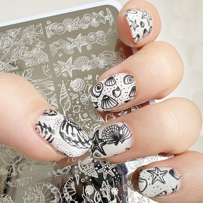 XMQ ネイルアートスタンピングプレート オーシャンデザイン - Nail Art Stamping Kit のレビューと価格