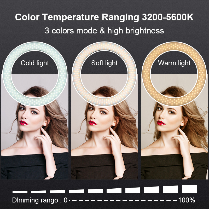 18 インチリングライト三脚付き 200 センチメートルウォ - Beauty Makeup Video のレビューと価格