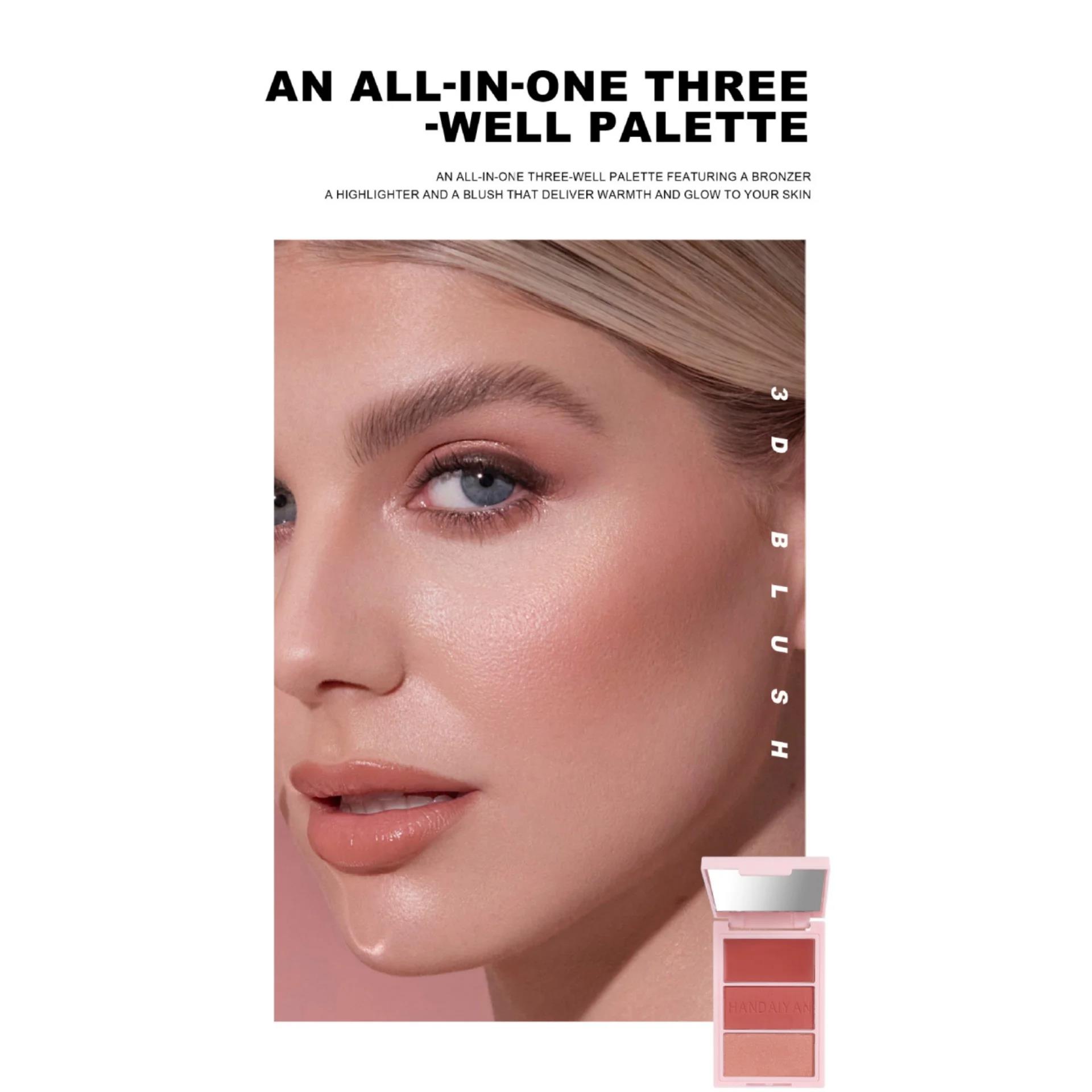長持ちチークルージュ 3 色ブラッシュパレットナチュラルマッ - Beauty Makeup Palette のレビューと価格