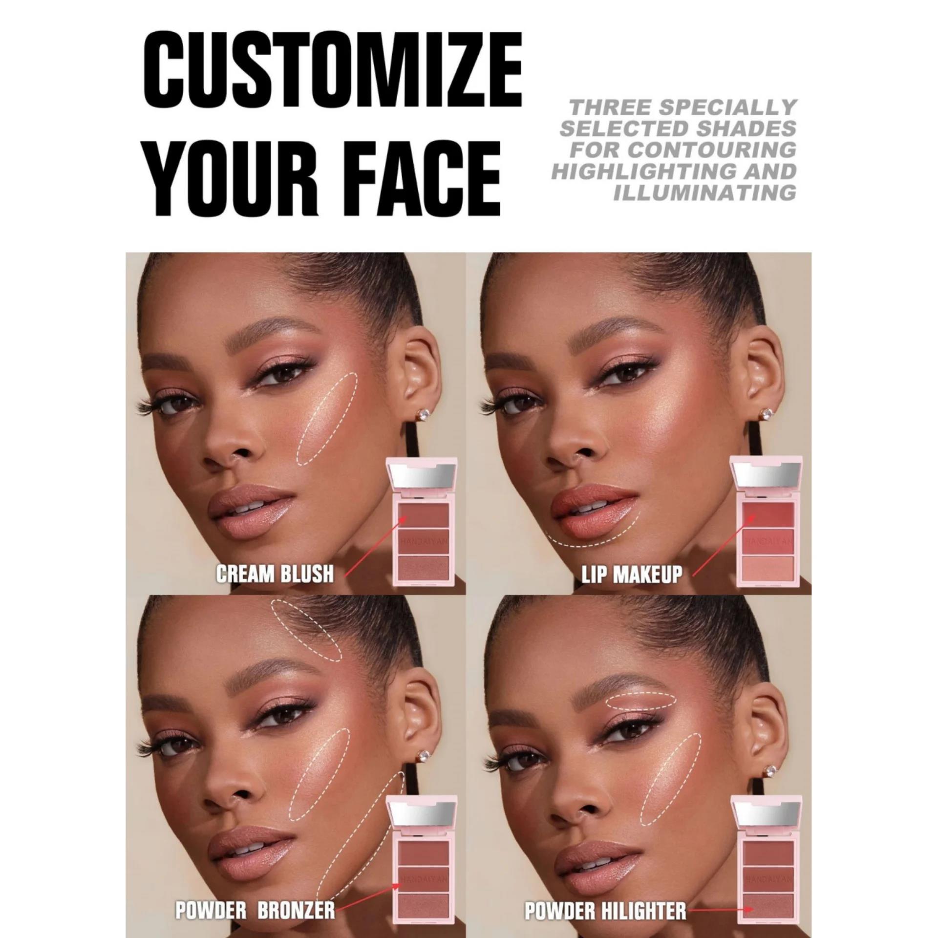 長持ちチークルージュ 3 色ブラッシュパレットナチュラルマッ - Beauty Makeup Palette のレビューと価格