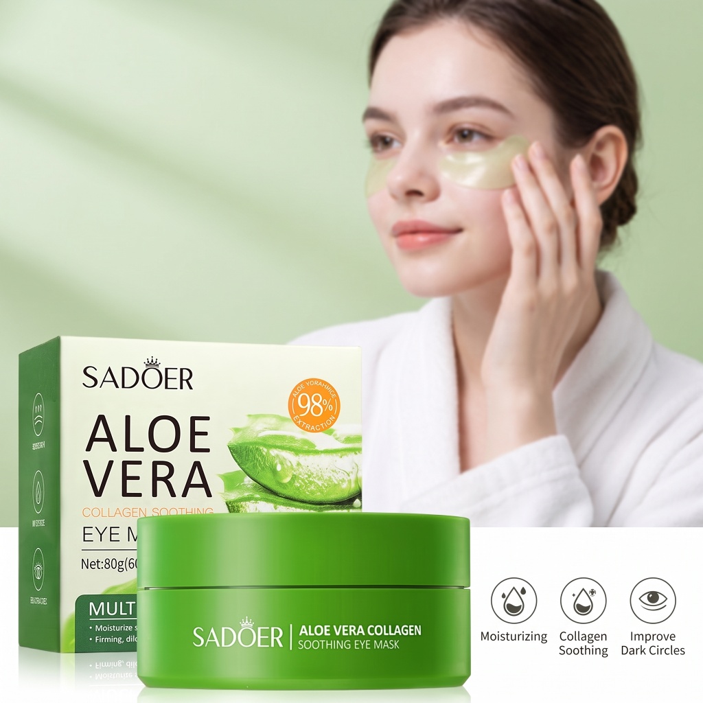 60 個アロエベラコラーゲンアイマスク抗くま目袋保湿抗しわア - Collagen Eye Patch のレビューと価格