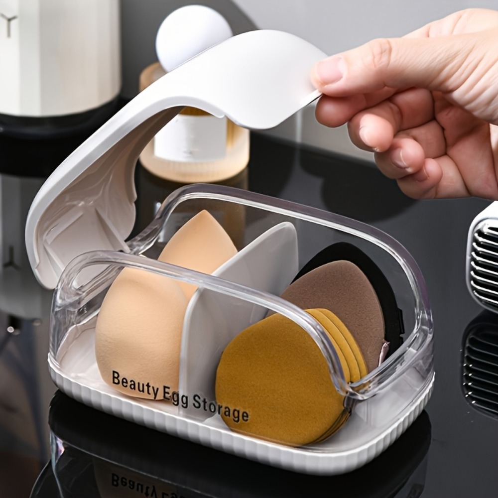 デュアルコンパートメント美容スポンジ収納ボックス透明蓋メイク - Beauty Blender In Makeup のレビューと価格