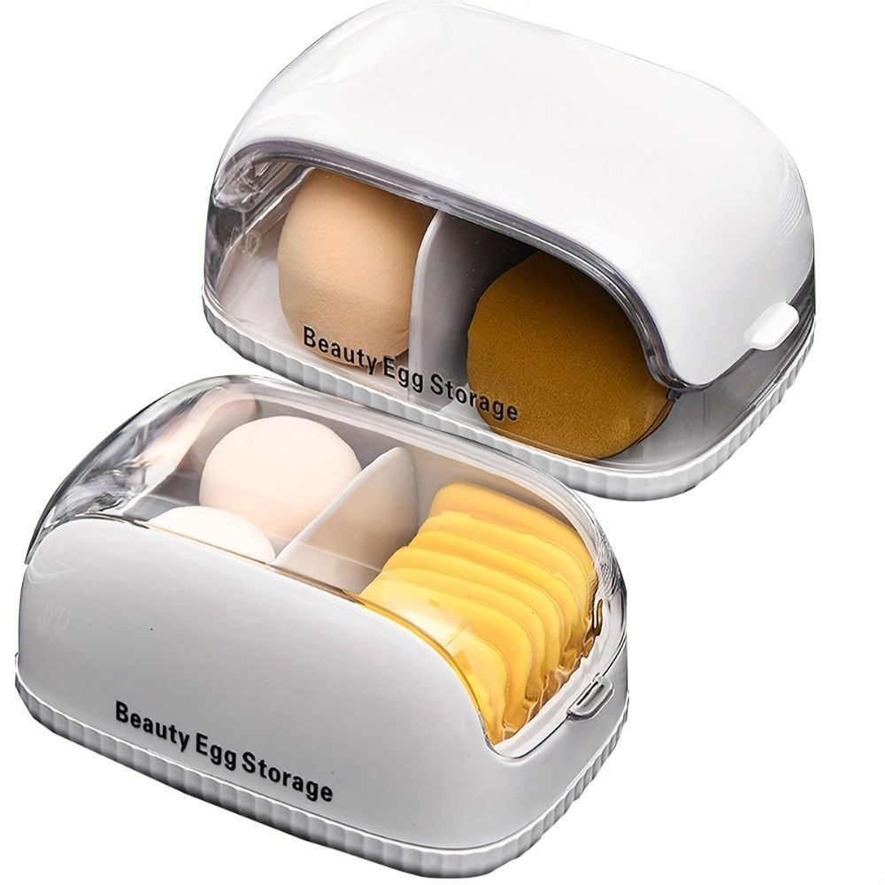 デュアルコンパートメント美容スポンジ収納ボックス透明蓋メイク - Beauty Blender In Makeup のレビューと価格